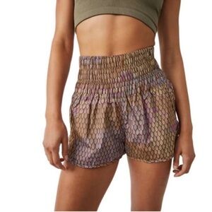 FP Movement by Free People Way Home High Waist Patterned Shorts Size Medium